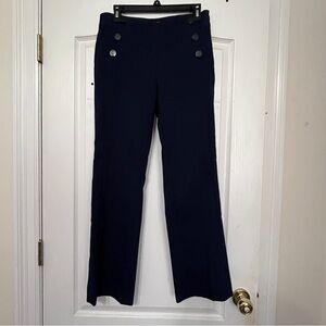 Ann Taylor LOFT 4P Wide-Leg Sailor Trousers in Navy Blue